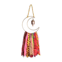 Swapna Moon Bell Wind Chime Upcycled Sari - Fair Trade Home