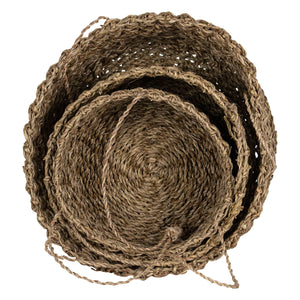 Hanging Accent Three Natural Woven Baskets