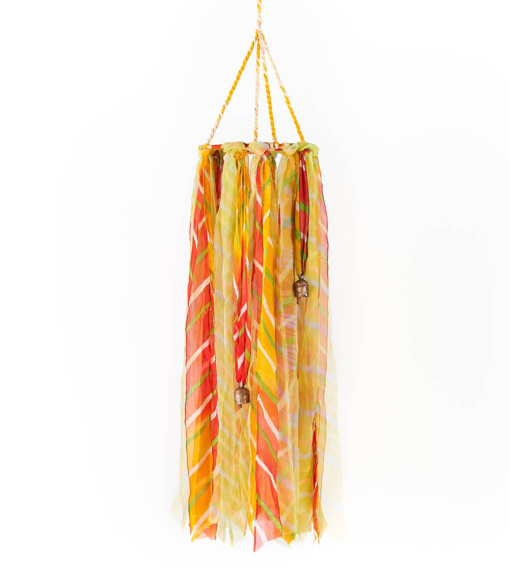 Dancing Windsock With Bells - Assorted Upcycled Sari