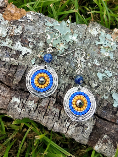 Lapis Lazuli Medallion Earrings