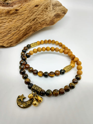 Tiger's Eye and Sandalwood Set