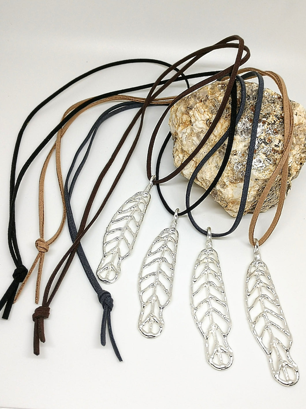 Silver Dipped Feather Necklace