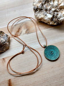 Reversible Patina Medallion Necklace
